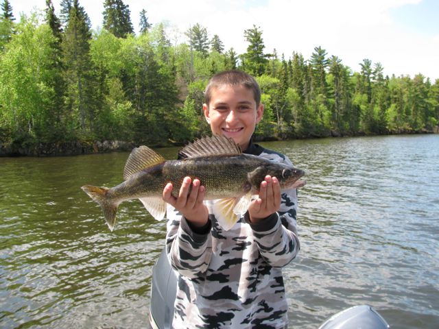 Luke's first Lake of the Woods Walleye!
